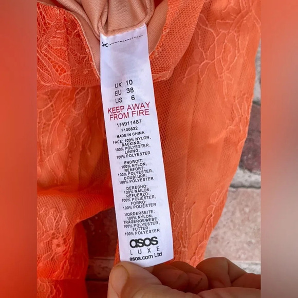 NWT ASOS LUXE Ruffle Shoulder Lace Mini Dress size 6 - Picture 13 of 15